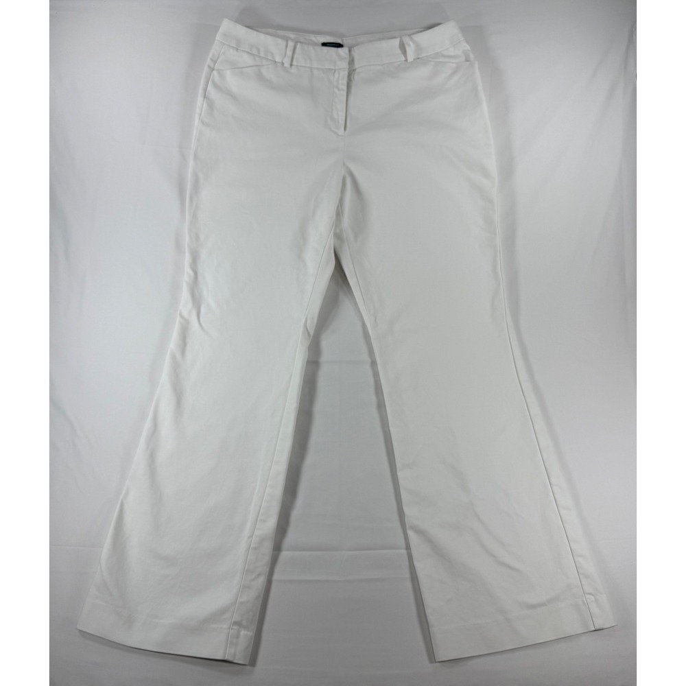 Worthington Modern Fit White Dress Pants Womens 14 Stretch Cotton Bootcut Flare